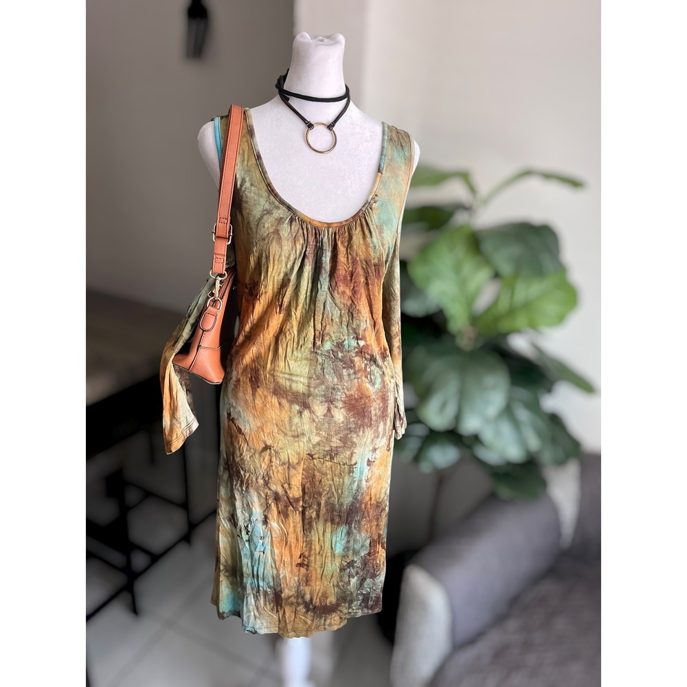 ODDI Tie Dye Cold Shoulder Dress Size 2XL